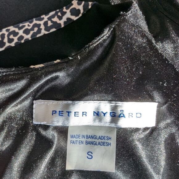 Peter Nygard 🐆 stripe black peplum statement top size s - Picture 3 of 8